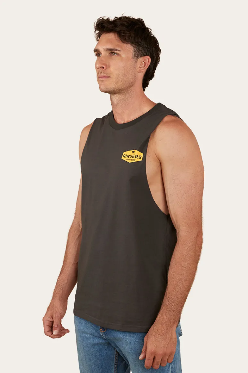 Best Ringers Western Servo Mens Muscle Tank - Charcoal