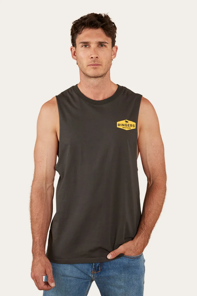 Best Ringers Western Servo Mens Muscle Tank - Charcoal