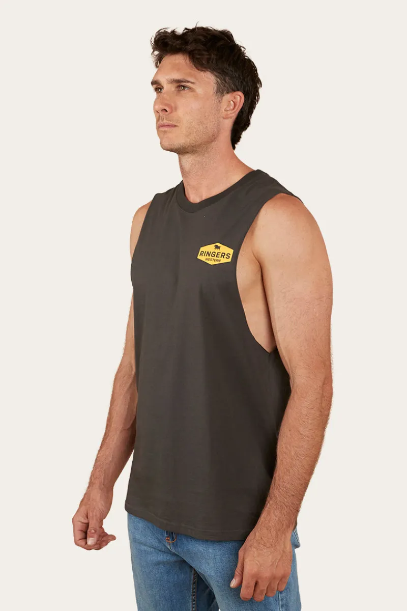 Best Ringers Western Servo Mens Muscle Tank - Charcoal