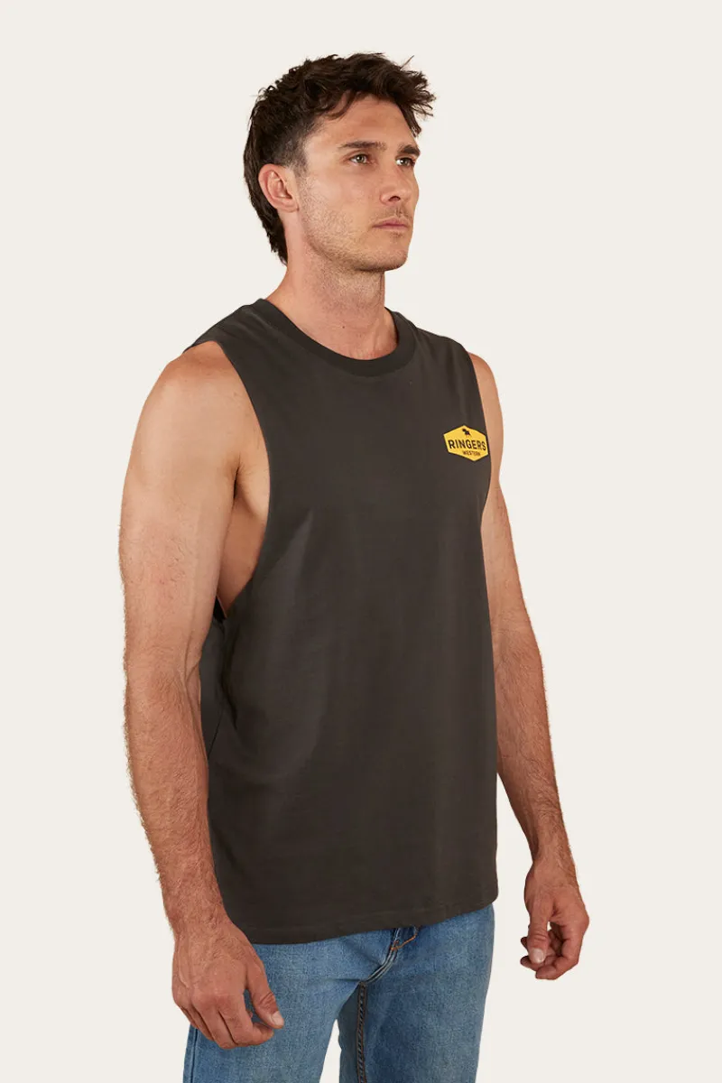 Best Ringers Western Servo Mens Muscle Tank - Charcoal