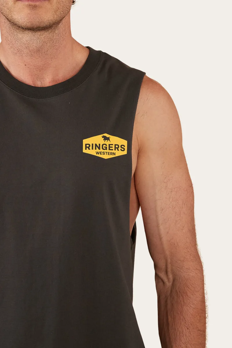 Best Ringers Western Servo Mens Muscle Tank - Charcoal