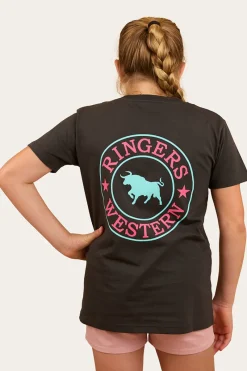 Outlet Ringers Western Signature Bull Kids Classic T-Shirt - Charcoal / Multi