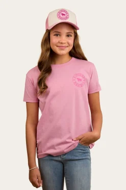 Discount Ringers Western Signature Bull Kids Classic T-Shirt - Pastel Pink/Candy