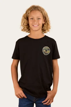 Ringers Western Signature Bull Kids Classic Fit T-Shirt - Black/Camo