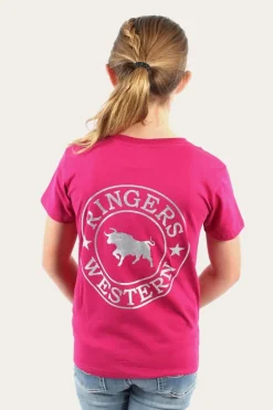 Best Ringers Western Signature Bull Kids Classic Fit T-Shirt - Magenta/Silver
