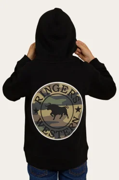 Best Ringers Western Signature Bull Kids Pullover Hoodie - Black/Camo