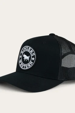 Clearance Ringers Western Signature Bull Kids Trucker Cap - Black / White