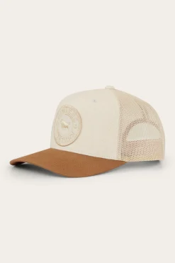 New Ringers Western Signature Bull Kids Trucker Cap - Beige/Clay