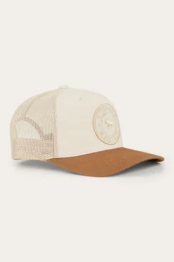 New Ringers Western Signature Bull Kids Trucker Cap - Beige/Clay
