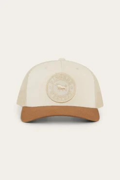 New Ringers Western Signature Bull Kids Trucker Cap - Beige/Clay
