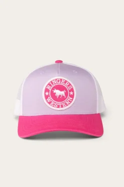 New Ringers Western Signature Bull Kids Trucker Cap - Lilac/Candy