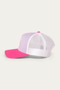 New Ringers Western Signature Bull Kids Trucker Cap - Lilac/Candy