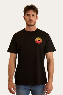 Ringers Western Signature Bull Mens Loose T-Shirt - Black Fade