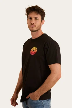 Ringers Western Signature Bull Mens Loose T-Shirt - Black Fade
