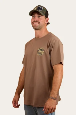 Online Ringers Western Signature Bull Mens Loose Fit T-Shirt - Mushroom/Camo