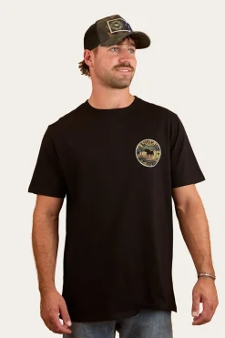 Discount Ringers Western Signature Bull Mens Loose Fit T-Shirt - Black/Camo