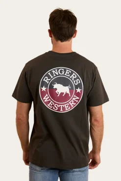 Best Ringers Western Signature Bull Mens Loose T-Shirt - Charcoal / Split