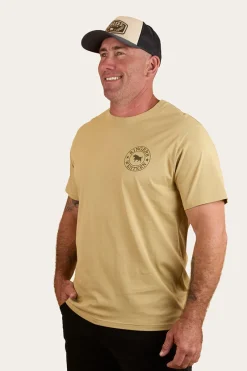 Ringers Western Signature Bull Mens Loose T-Shirt - Pale Olive / Military Green