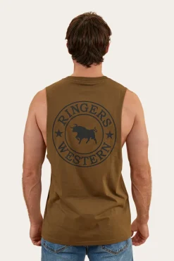 Best Ringers Western Signature Bull Mens Muscle Tank - Military Green