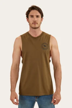 Best Ringers Western Signature Bull Mens Muscle Tank - Military Green