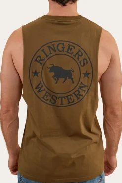 Best Ringers Western Signature Bull Mens Muscle Tank - Military Green