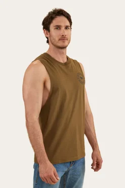 Best Ringers Western Signature Bull Mens Muscle Tank - Military Green