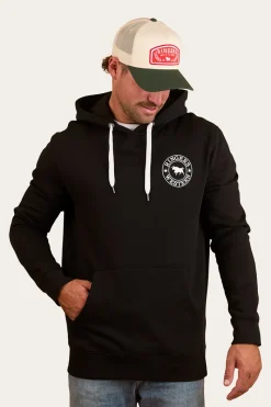 Ringers Western Signature Bull Mens Pullover Hoodie - Black/White