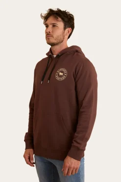 Outlet Ringers Western Signature Bull Mens Pullover Hoodie - Chocolate / Dark Sand