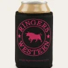 Online Ringers Western Signature Bull Stubby Cooler - Black/Melon