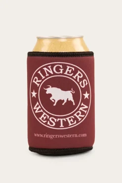 Ringers Western Signature Bull Stubby Cooler - Burgundy