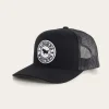 Discount Ringers Western Signature Bull Trucker Black with Black & White Patch