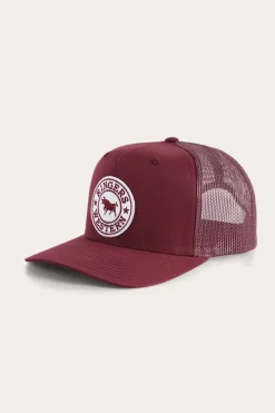 Discount Ringers Western Signature Bull Trucker Burgundy with Burgundy & White Patch