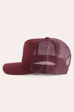 Discount Ringers Western Signature Bull Trucker Burgundy with Burgundy & White Patch