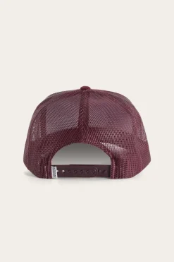 Discount Ringers Western Signature Bull Trucker Burgundy with Burgundy & White Patch