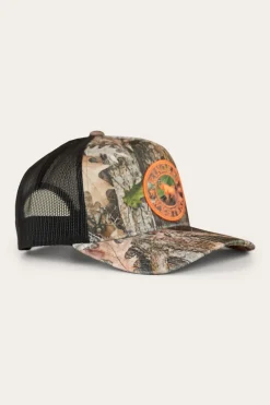 Hot Ringers Western Signature Bull Trucker Cap - Leaf Camo/Orange