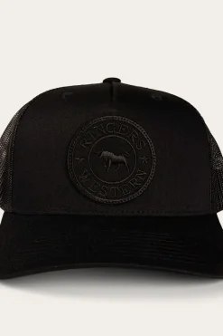 Discount Ringers Western Signature Bull Trucker Cap - Black/Black