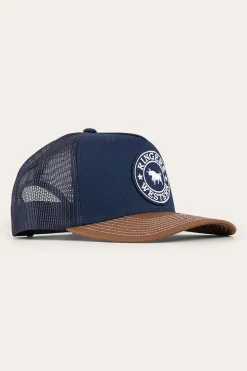 Ringers Western Signature Bull Trucker Cap - Navy / Chocolate