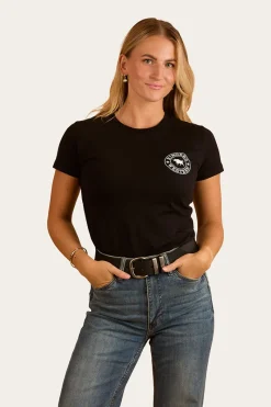 Ringers Western Signature Bull Womens Classic Fit T-Shirt - Black/White