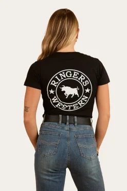 Ringers Western Signature Bull Womens Classic Fit T-Shirt - Black/White
