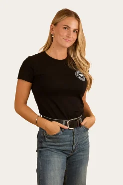 Ringers Western Signature Bull Womens Classic Fit T-Shirt - Black/White