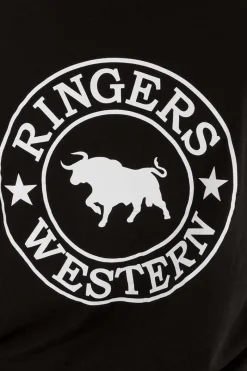 Online Ringers Western Signature Bull Womens Loose Fit T-Shirt - Black/White