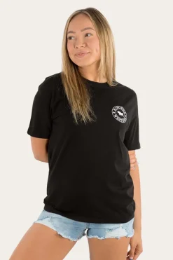 Online Ringers Western Signature Bull Womens Loose Fit T-Shirt - Black/White