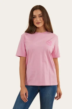 Clearance Ringers Western Signature Bull Womens Loose Fit T-Shirt - Pastel Pink/Candy
