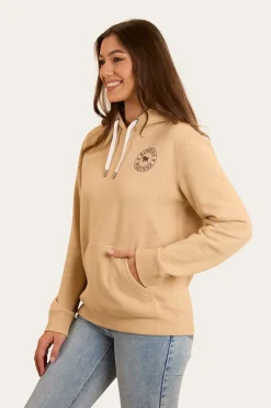 Best Ringers Western Signature Bull Womens Pullover Hoodie - Dark Sand / Chocolate
