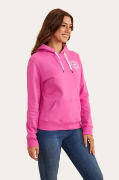 Ringers Western Signature Bull Womens Pullover Hoodie - Candy/White
