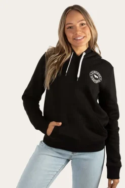 Online Ringers Western Signature Bull Womens Pullover Hoodie - Black/White