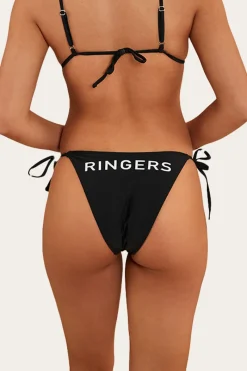 Outlet Ringers Western Signature Bull Womens Tie Side Bikini Bottom - Black