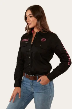 Sale Ringers Western Signature Jillaroo Womens Full Button Work Shirt - Black/Melon