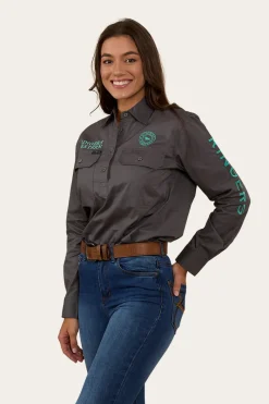 Discount Ringers Western Signature Jillaroo Womens Half Button Work Shirt - Magnum/Mint