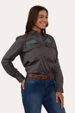 Discount Ringers Western Signature Jillaroo Womens Half Button Work Shirt - Magnum/Mint